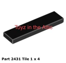 Lego 1x 2431 Black Tile 1 x 4 10497