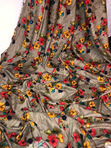 1 mtr grey floral print soft rayon cotton fabric.45”wide,crafts,dress - Picture 2 of 3