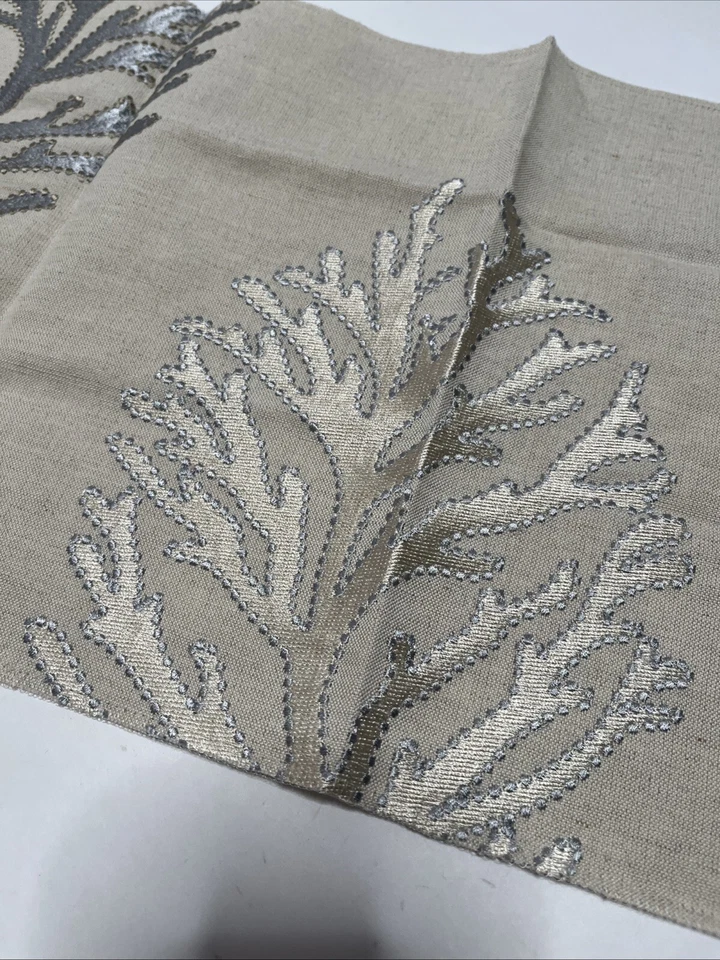 Grey Watkins Embroidery Fabric Sample 12” x 26” Coral Reef GW000427204 - Image 3 of 4
