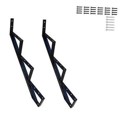 MTB Black Steel Stair Riser with 1/2/3/4/5/6/7 Steps - 3 Steps - 2 Pack