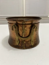 Antique copper cauldron. Dovetailed. Hand forged Apple butter kettle. Rustic. 