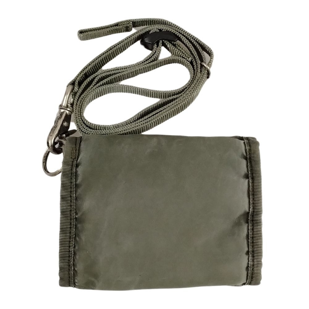 Used PORTER Classic Super Nylon Trifold Wallet Wneck Strap Used PORTER Classic Super Nylon Trifold Wallet Wneck Strap