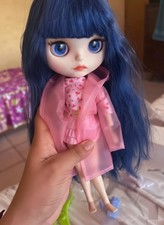 Blythe Doll Blue Long Hair Neo Matte Face Posable Jointed Body Custom OOAK BJD