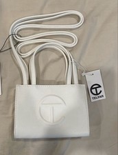 Telfar White Mini Faux Leather Shoulder Bag f...