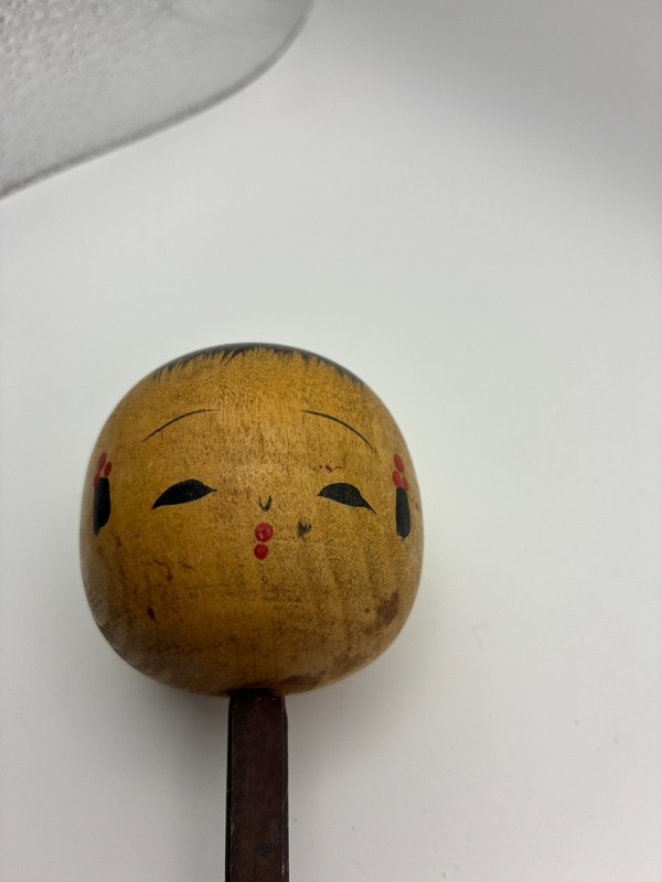 Vintage Japanese Kokeshi Doll Back Scratcher hand carved and painted
