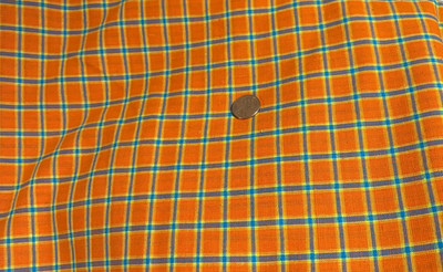 Orange Plaid Cotton Fabric 44'' x 5.5 yards Fall Halloween Spring Summer