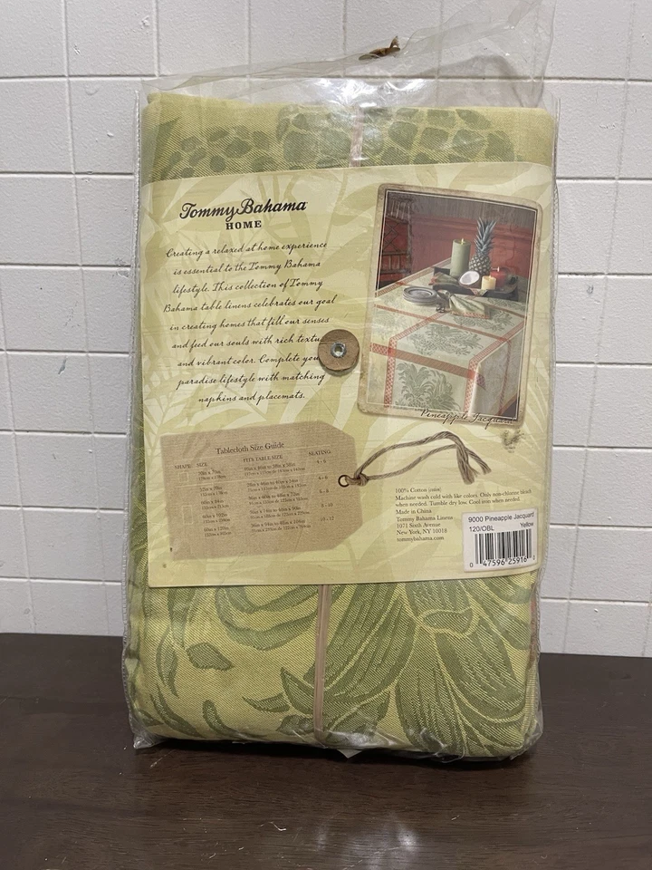 Mantel Tommy Bahama verde azulado piña interior exterior playa oblongo 60x120 Foto 2 de 4