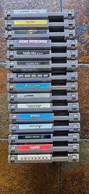 Nintendo NES Console Bundle Lot 2 Controllers - Zapper - 15 games - Clean