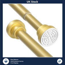 Gold Extendable Shower Curtain Pole 79-195cm - No Drill, Tool-Free Installation