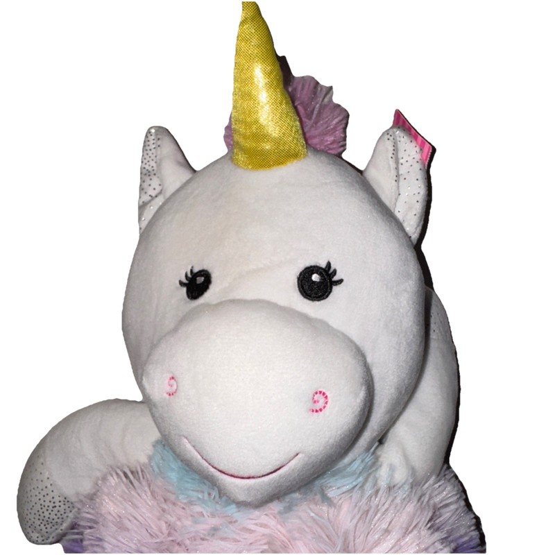 Hugfun Plush Unicorn Rainbow Glitter 19" Soft Cuddly Toy