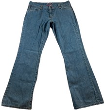 Wrangler Premium Patch Jeans Womens 11/12X32 Blue Bootcut Western Cowgirl