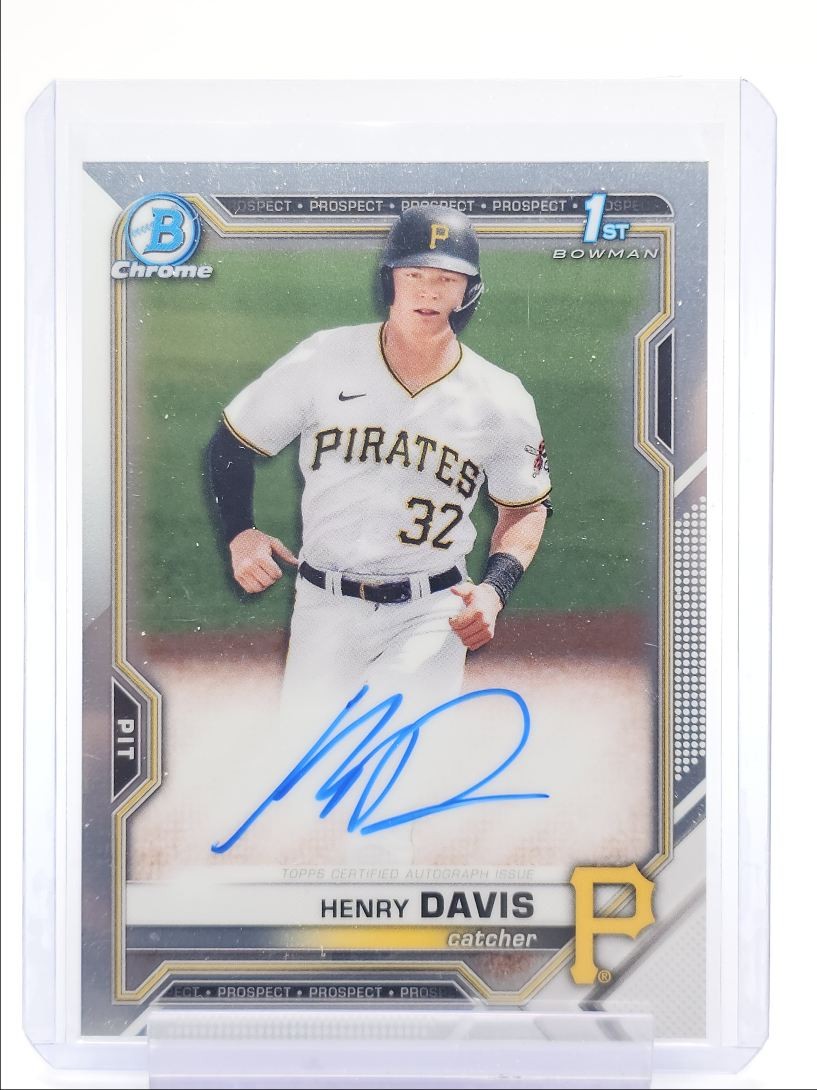 HENRY DAVIS 2021 BOWMAN CHROME DRAFT 1ST AUTOGRAPH PIRATES AUTO Q4920