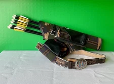 Vintage NEET Archery Quiver with 15 Easton 1714 Aluminum Arrows 26” + Leather