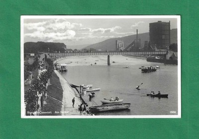 AK Stuttgart-Canstatt, Am Neckar --Flußpartie, Boote u. Ruderer--   um 1934 (K)