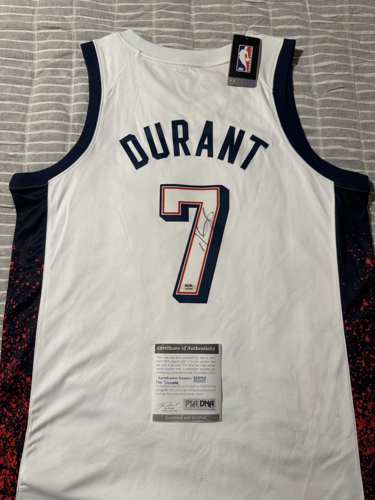 Kevin Durant Signed Autographed 2024 USA Olympic Jersey PSA DNA COA Paris Gold