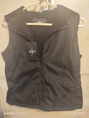 Jasper Conran JEANS Women Sleeveless Hooded Jacket ( Black ) - UK Size Small