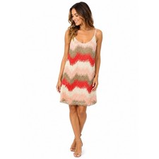 Parker 100% Silk Size Medium Chevron Sequin Slip Formal Dress in Coral & Blush