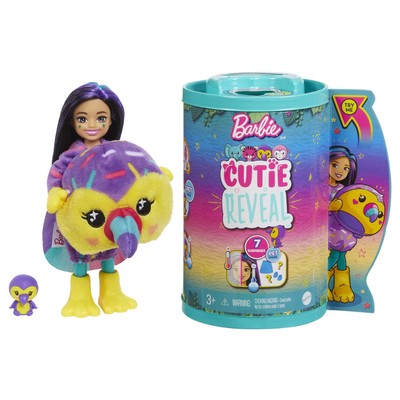 Barbie Cutie Reveal Jungle Series Chelsea Doll with 7 Surprises and Transform...