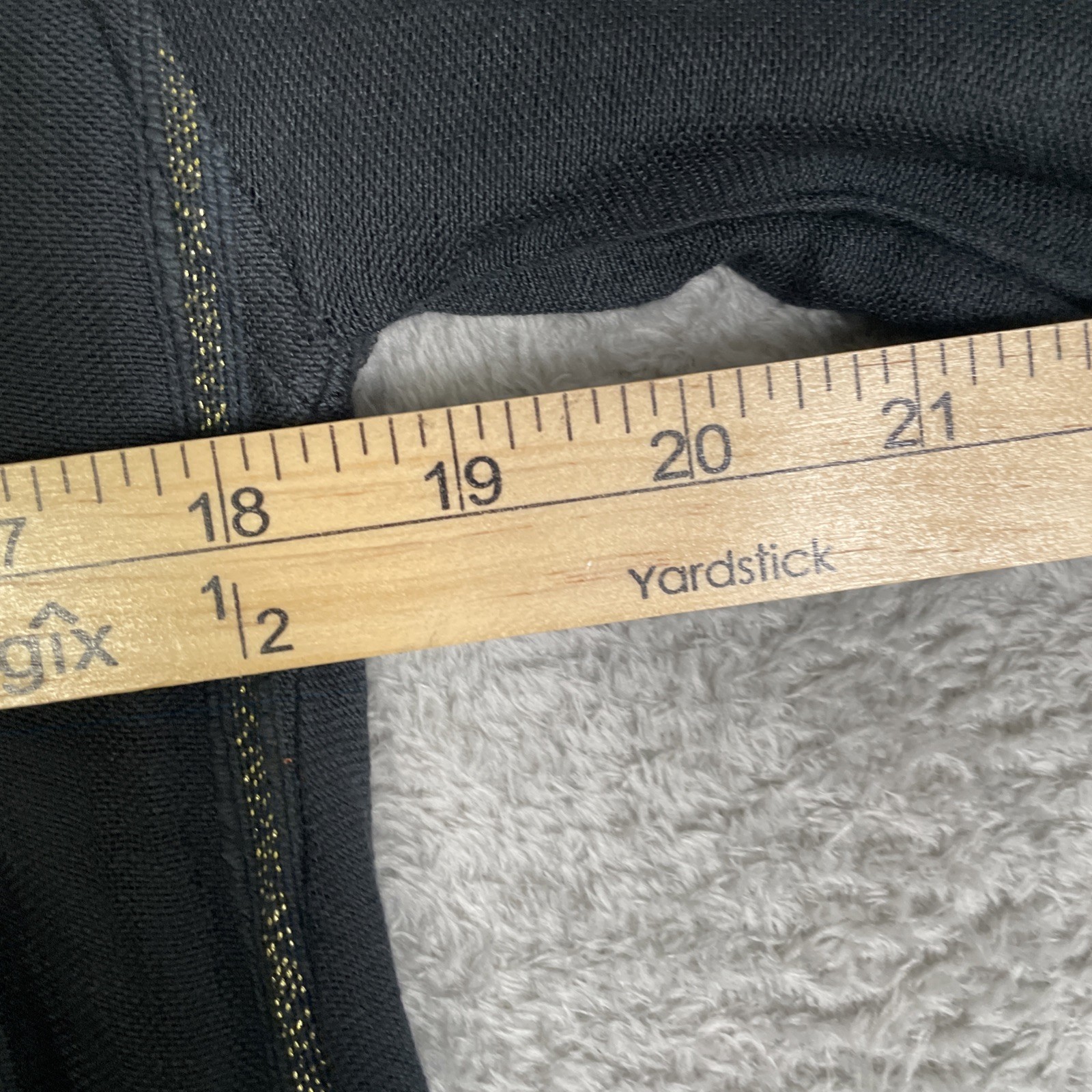 Elan Sauvie Dress Woman Medium Black Metallic Gold Pockets Tiered Bell Sleeve