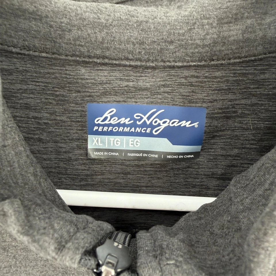 Ben Hogan Performance Pullover Mens XL Gray Quarter Zip Golf Caviar Heather NWT - Image 3 of 4