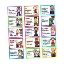 15 Pieces English Classroom Rules Educational Posters for Preschool Supplies