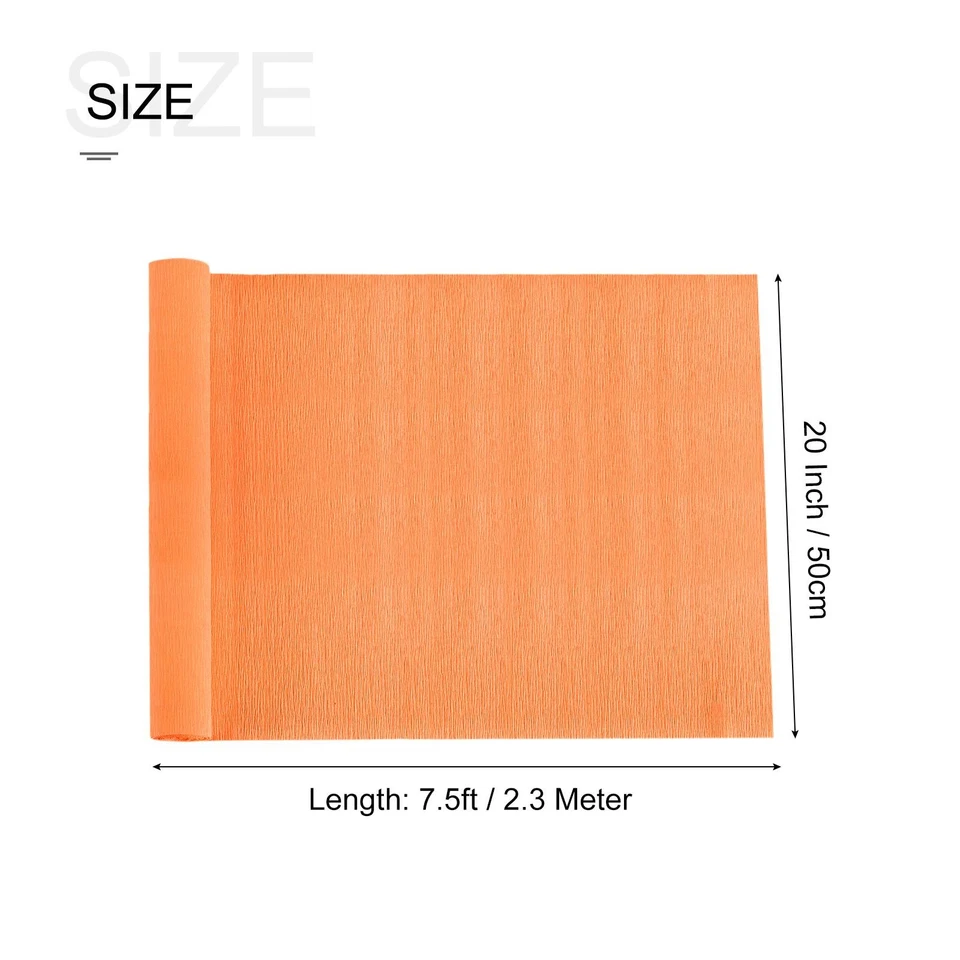 Rollo de papel crepé decoración de papel crepé 7,5 pies de largo 20 pulgadas de ancho, amarillo anaranjado Foto 3 de 4