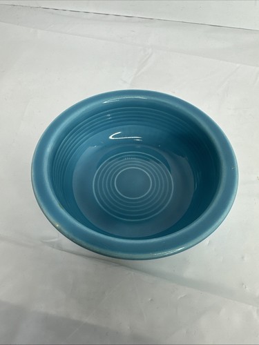 2 Lot Fiesta Ware Blue 4.75 in Fruit Bowl Custard Dessert Cup VTG 1970s MCM Flaw - Picture 5 of 11