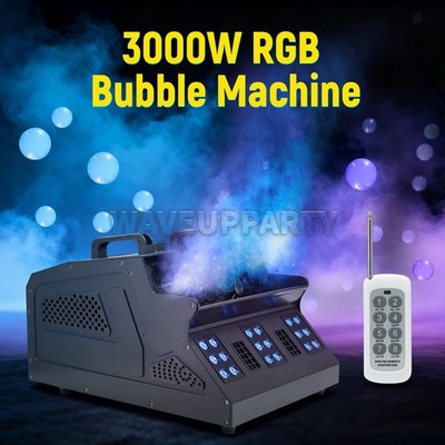 PAIDUN 3000W RGB LED Bubble Smoke Maker Machine Fogger Stage Effect Wedding Show