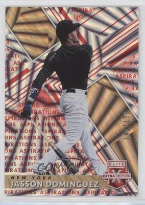 2019 Panini Elite Extra Edition Aspirations Red /150 Jasson Dominguez #148 4x5