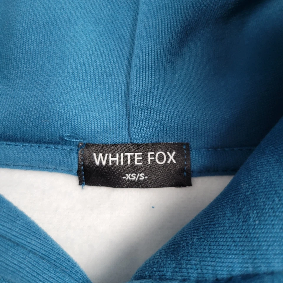 White Fox Offstage Hoodie Women Small Ocean Blue Vol 3 Big Logo Puff Print - Image 4 of 4