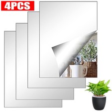Large Mirror Tiles Wall Sticker Acrylic Self Adhesive Stick On AntiShatter Decor