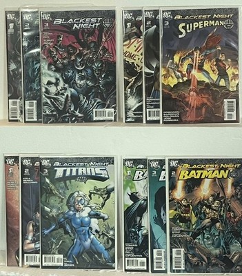 Blackest Night 1-3 2009  DC, Superman, Batman, Titans NM Complete Sets 14 Books