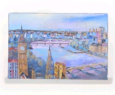 London Themse Original Ölgemälde Unikat 80x120 cm Bernhard Gerner