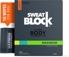 Sweatblock Maximum Strength Antiperspirant Sweat Wipes - Extra Large - up to ...