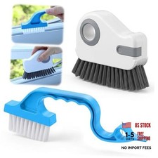 2 Pcs Window Track Cleaner Brush, Window Sill Cleaner Tool with Scraper,