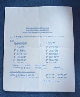 COLCHESTER UNITED V CLACTON TOWN T & C LEAGUE 1981/82 SINGLE SHEET PROGRAMME