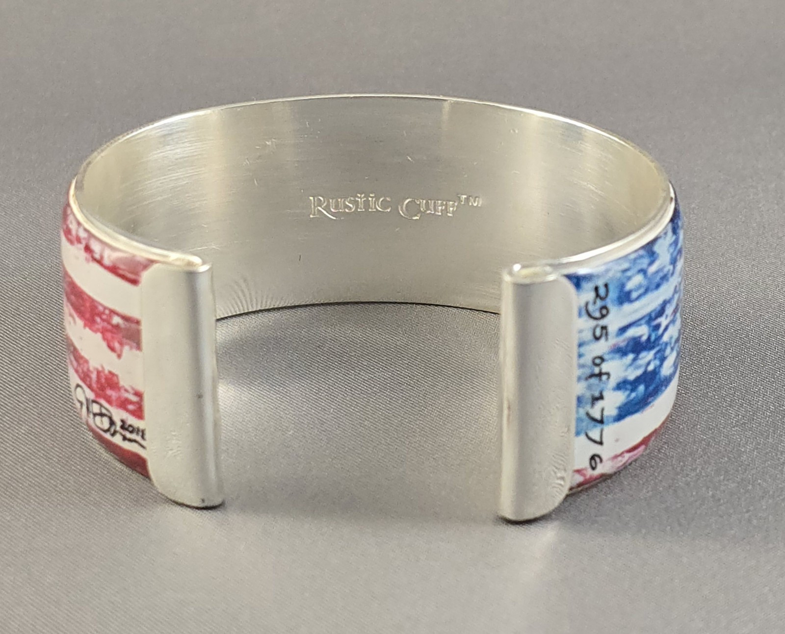 Rustic Cuff Signed & Numbered American Flag USA E… - image 3