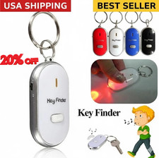 LED Anti-Lost Key Finder Key Locator Keychain Whistle Sound Control Keyring Use