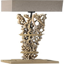 - Piantana, Lampada Da Terra Marika. Paralume in Tela Color Sabbia, Struttura Fo