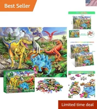 Eco-Friendly 100-Piece Dinosaur Puzzle for Ages 4-10 – Safety & Learning