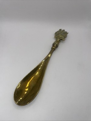 20. Jahrhundert Vintage Schiff Mayflower Motiv massiv Messing Schuhlöffel - 19,50 cm ca.