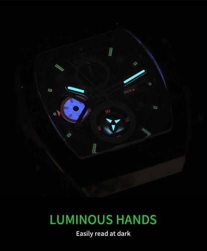 Men's Watch Analog Waterproof Fashion Date Wrist Watch, Skeleton Tonneau Watc... - Picture 6 of 6