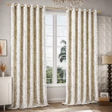 Blackout Curtains Ready Made Eyelet Ring Top Curtains Pair Thermal Thick Luxury