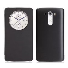 ETUI FOLIO A RABAT LG G3 QUICK CIRCLE NOIR SILICONE RIGIDE (TPU)
