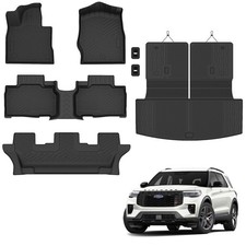 Floor mats for 2020-2025 2026 Ford Explorer 7 Seats Trunk Mat with Backrest M...