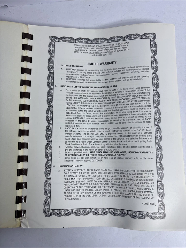 Vintage Tandy OS-09 Reference Manual - Image 2 of 4