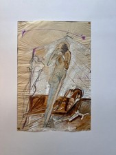 Zeichnung Frauenakt Akt  Hans Dieter Matthey (1942 – 2010) Erotik