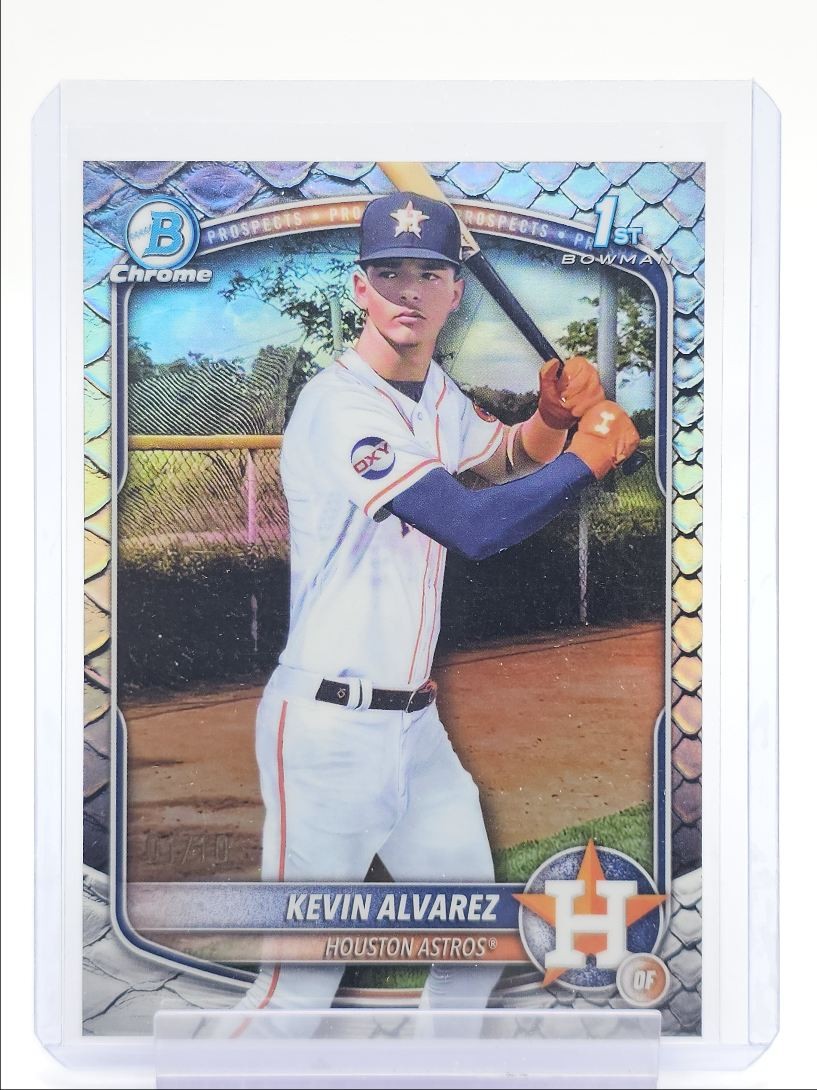 KEVIN ALVAREZ 2025 BOWMAN CHROME 1ST BLACK REPTILIAN ASTROS 01/10 Q4920