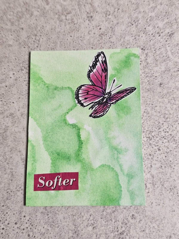 ACEO TheArtofKatie Collage Feminine Watercolor Butterfly Abstract Art 2.5x3.5"
