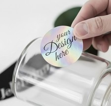 Custom Holographic Stickers, Personalized - Logo, Name, Text, 1.5-5 inch, Qty100